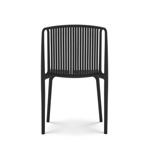 Chaise de Jardin ou Terrasse Noire en Résine Polypropylène