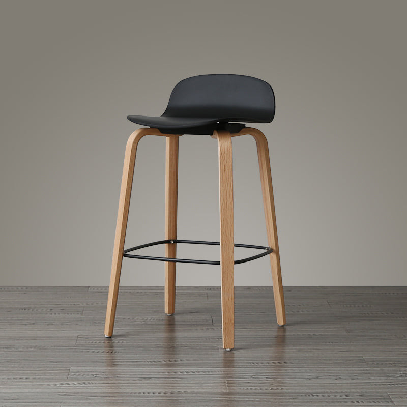 Lot de 2 tabourets de bar noirs style scandinave avec pieds en métal - Hauteur 76cm