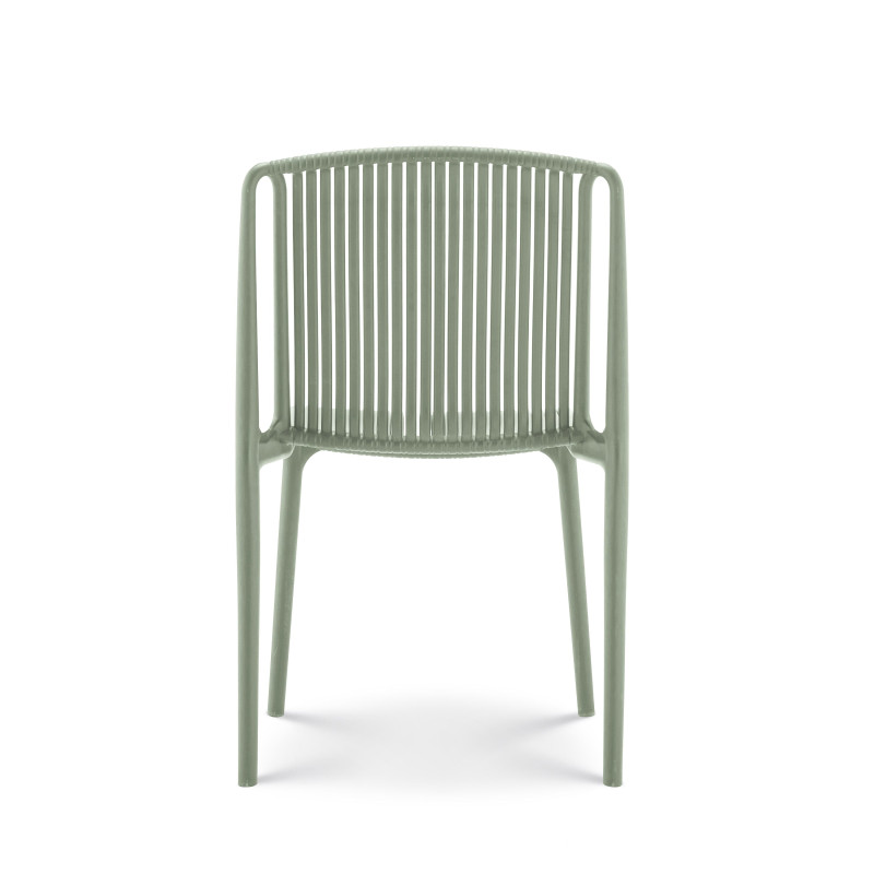 Lot de 4 chaises de Jardin ou Terrasse Vertes en Résine Polypropylène