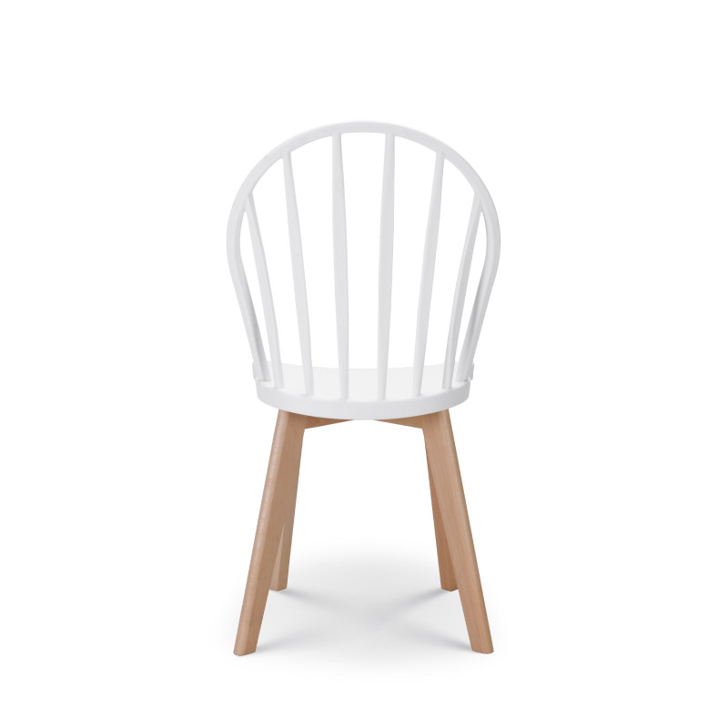 Lot de 4 chaises de salle à manger EMY blanches avec pieds en bois