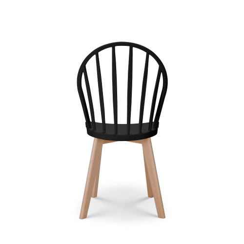 Lot de 4 chaises de salle à manger EMY noire avec pieds en bois