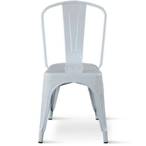 Lot de 4 chaises en métal blanc brillant - Style Industriel