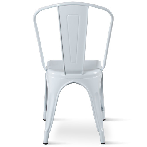 Lot de 4 chaises en métal blanc brillant - Style Industriel