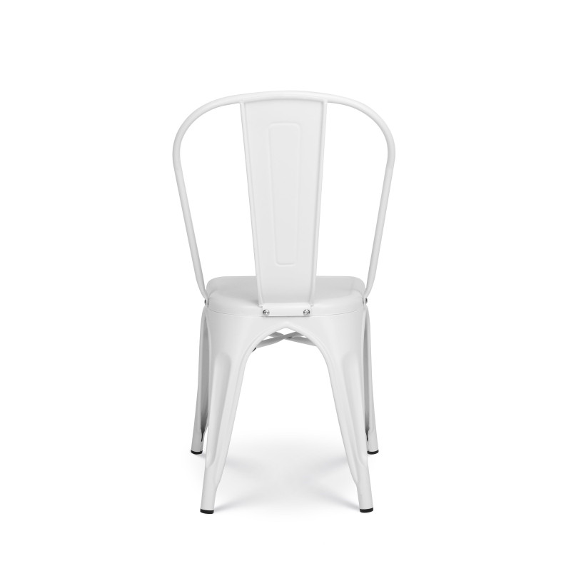 Lot de 4 chaises en métal blanc mat - Style Industriel