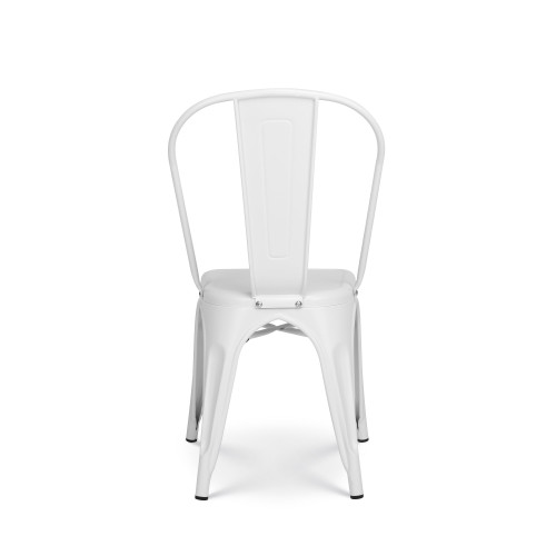 Lot de 4 chaises en métal blanc mat - Style Industriel