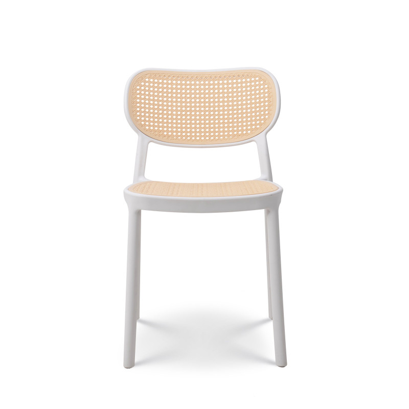 Chaise de salle à manger blanche style vintage