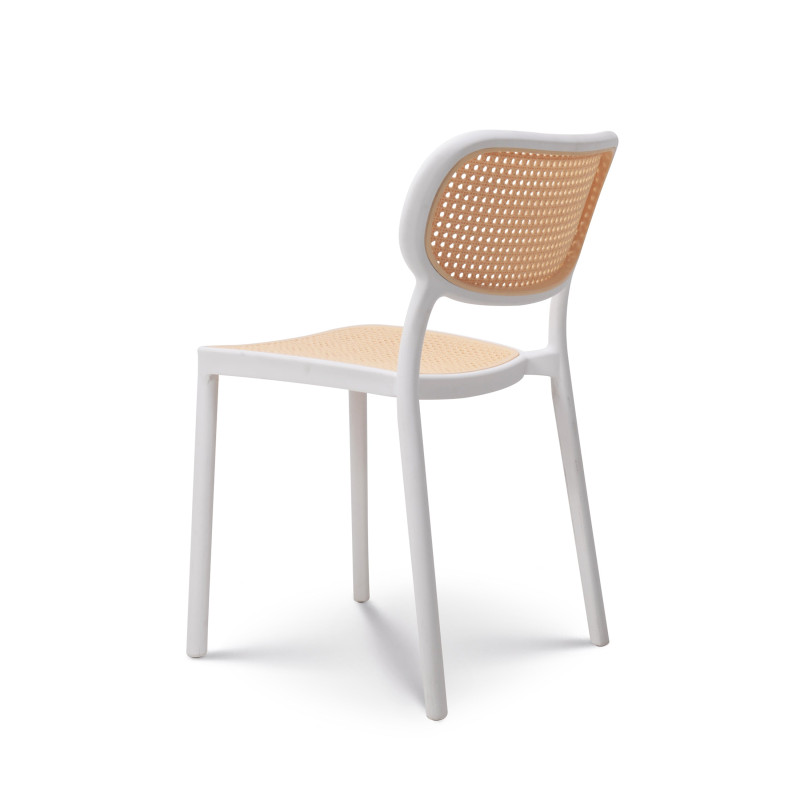 Chaise de salle à manger blanche style vintage