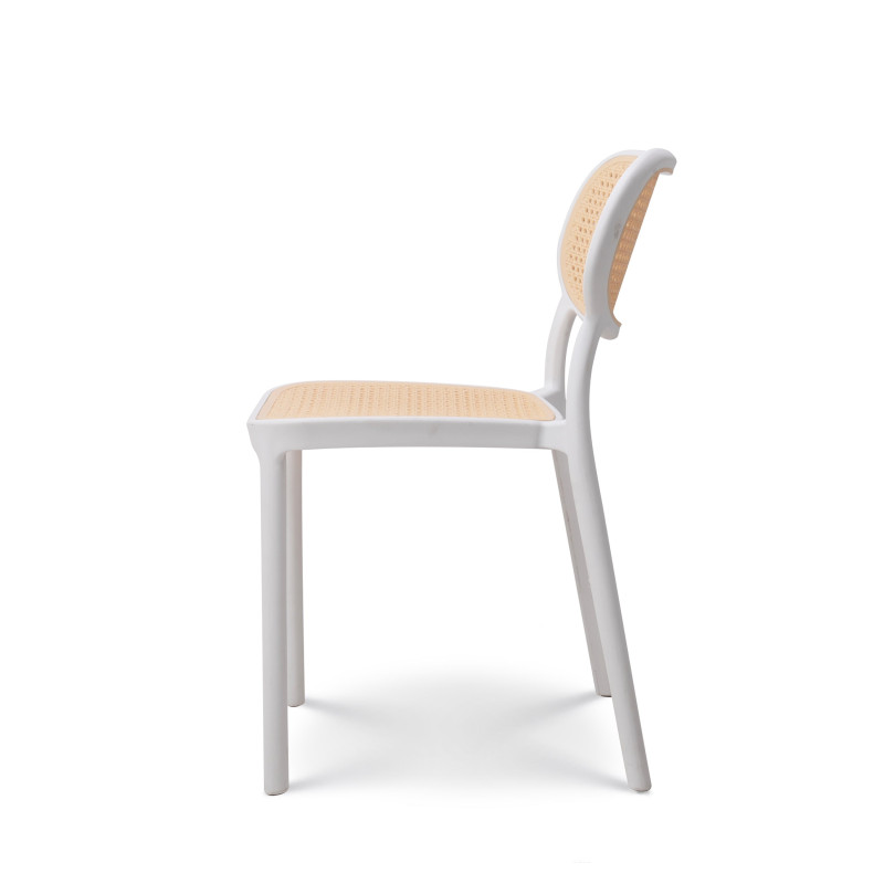 Chaise de salle à manger blanche style vintage