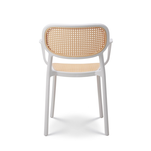Chaise de salle à manger blanche style vintage avec accoudoirs