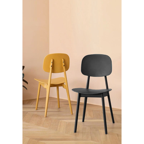 Lot de 4 chaises scandinaves noires modernes et confortable