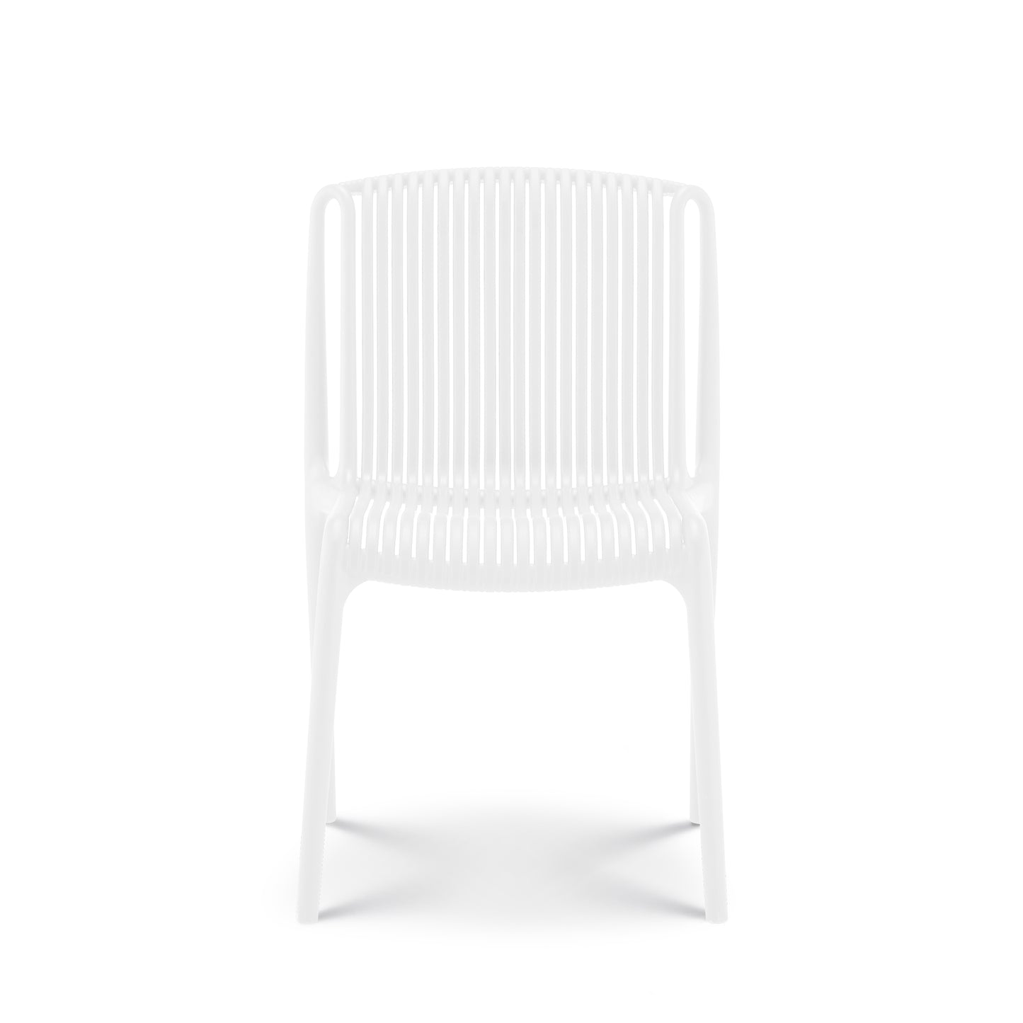 Lot de 4 chaises de Jardin ou Terrasse Blanches en Résine Polypropylène