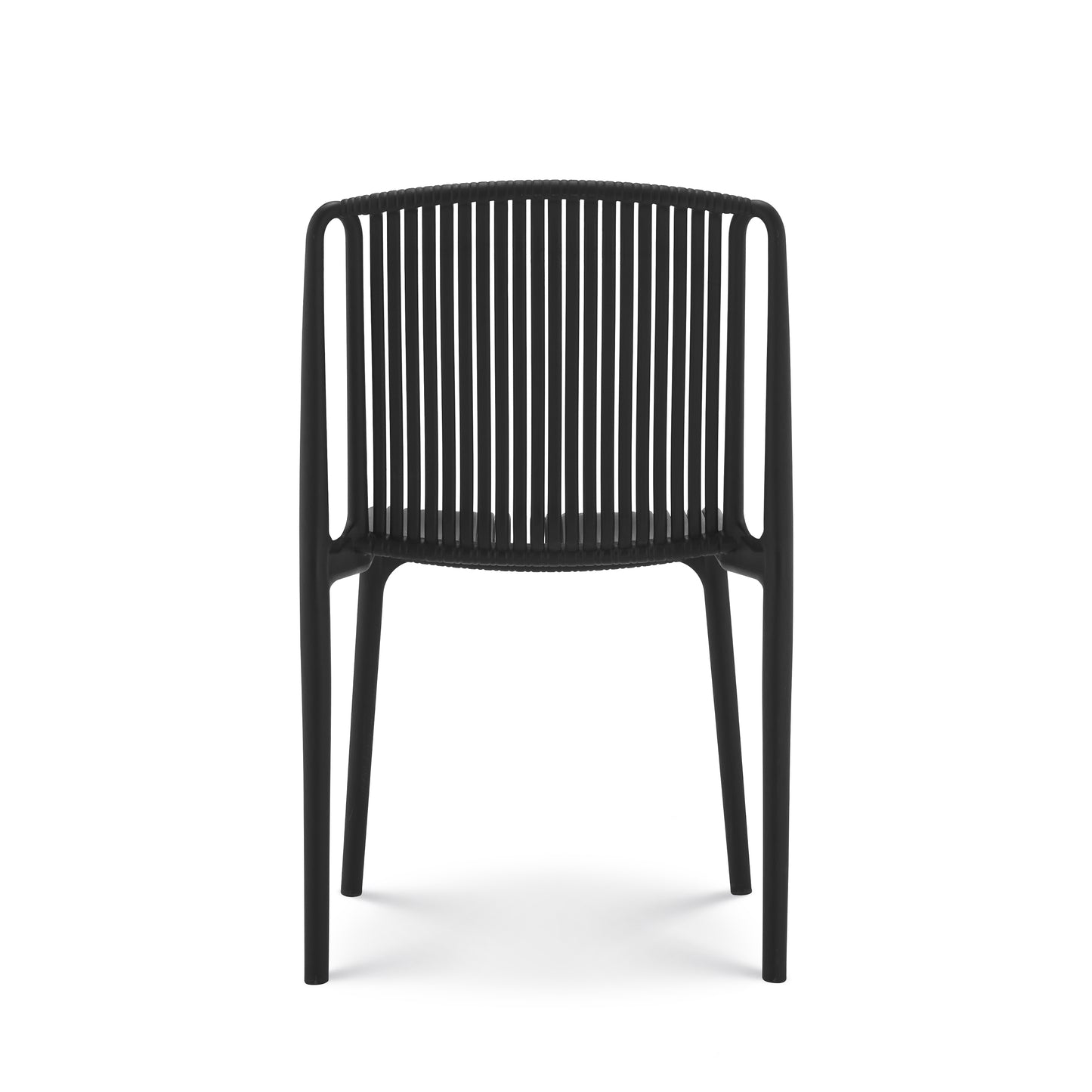 Lot de 4 chaises de Jardin ou Terrasse Noires en Résine Polypropylène