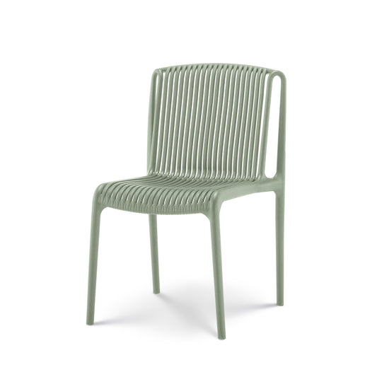 Lot de 4 chaises de Jardin ou Terrasse Vertes en Résine Polypropylène