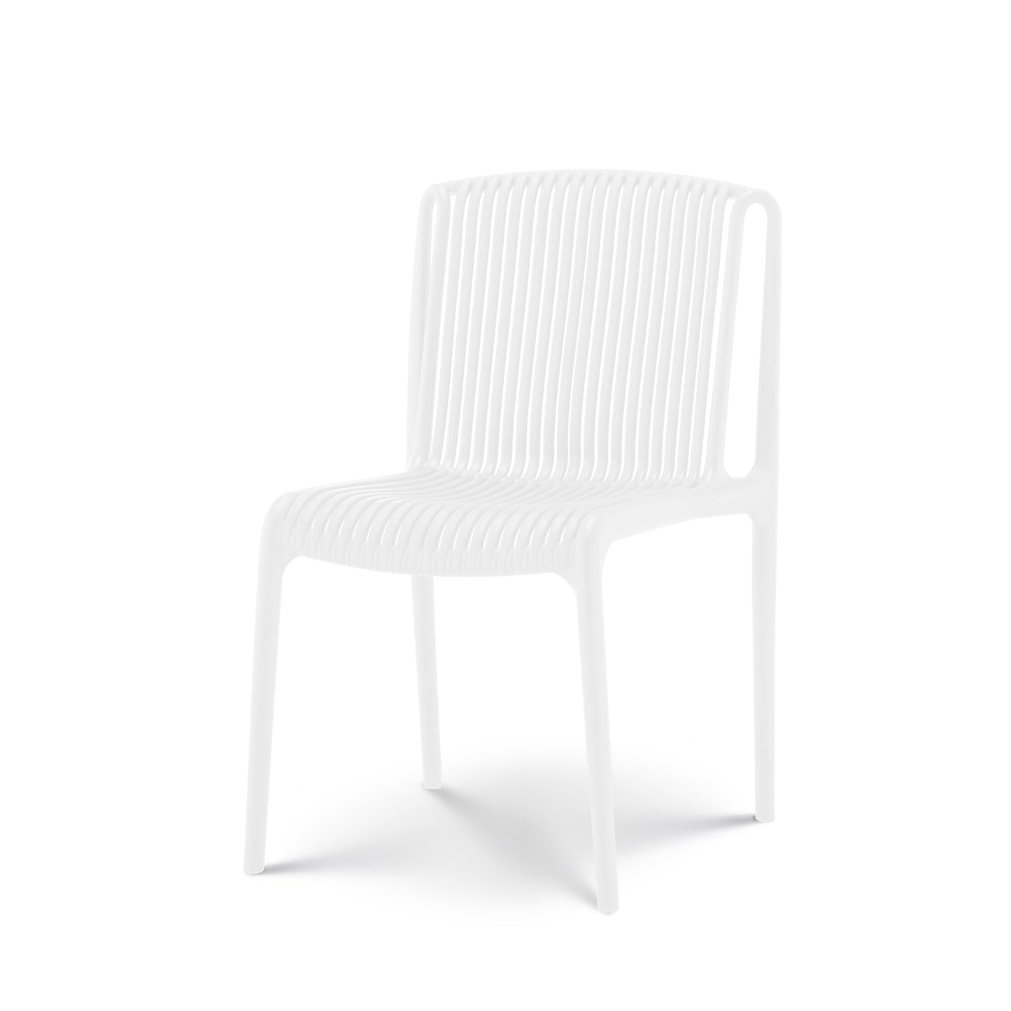 Lot de 4 chaises de Jardin ou Terrasse Blanches en Résine Polypropylène