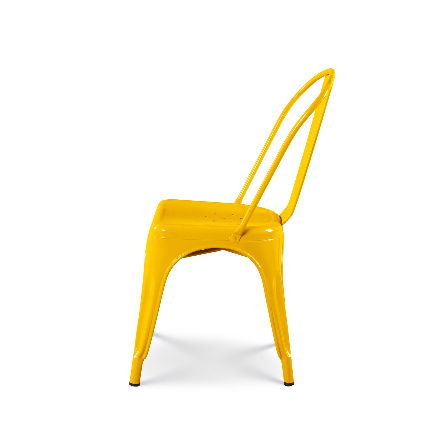 Chaise style industriel en métal jaune - Finition brillant