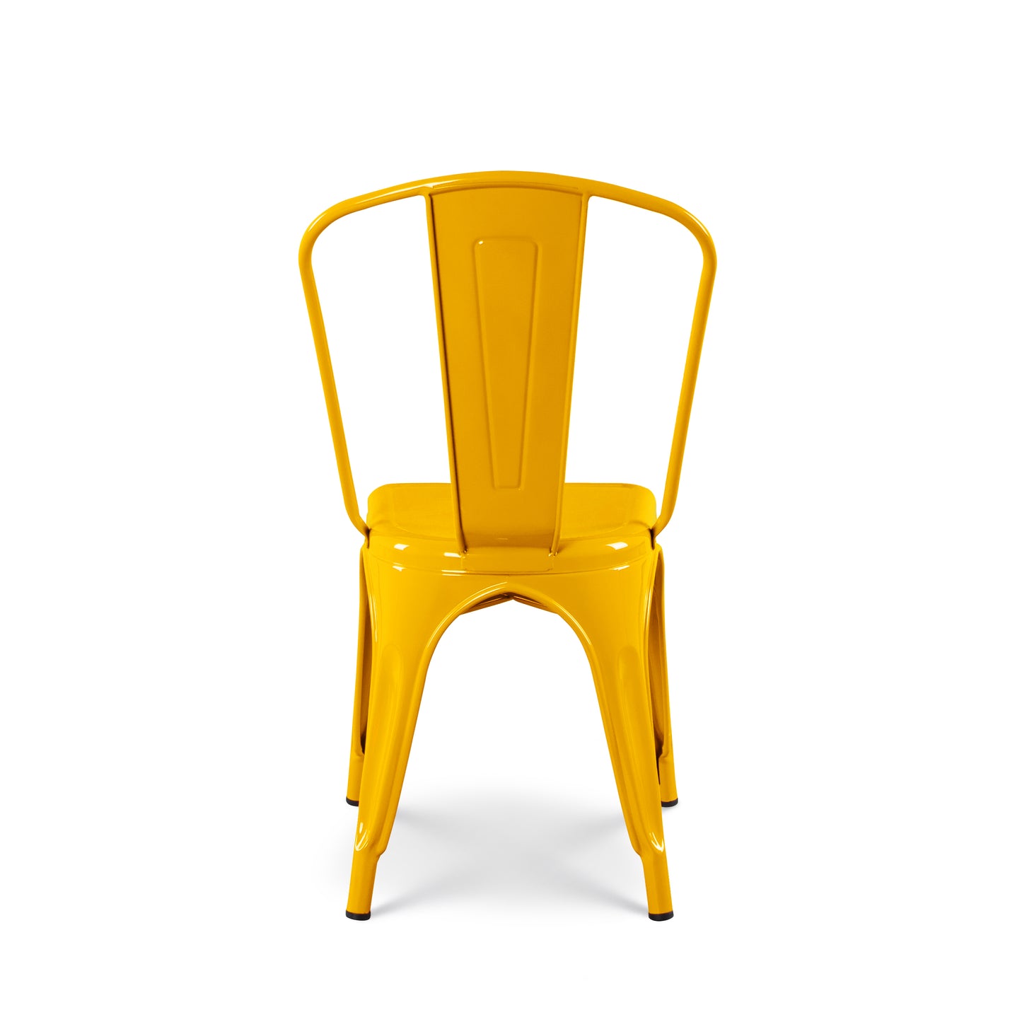 Chaise style industriel en métal jaune - Finition brillant
