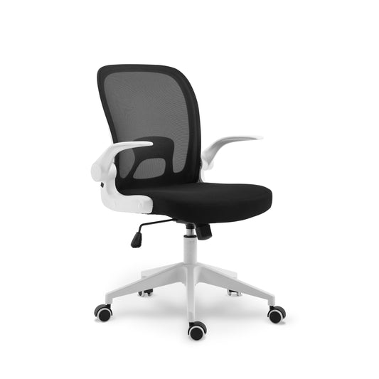Chaise de bureau confortable noire et blanche