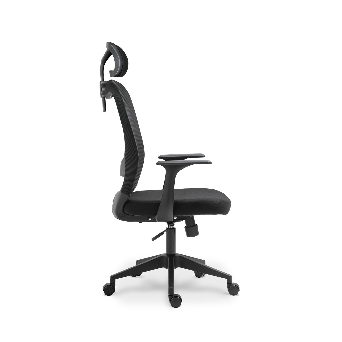 Chaise de bureau ergonomique noire avec appuie-tête