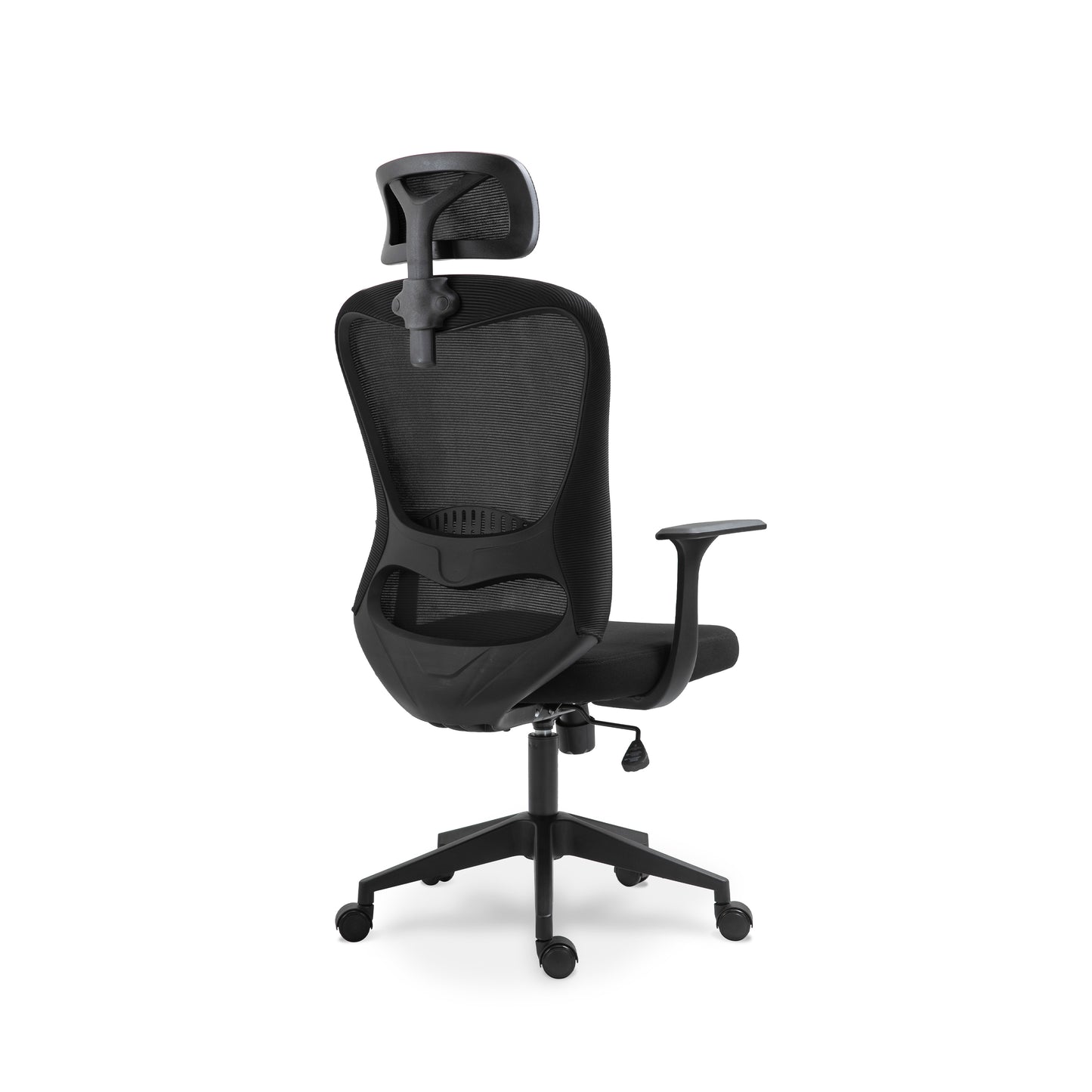 Chaise de bureau ergonomique noire avec appuie-tête