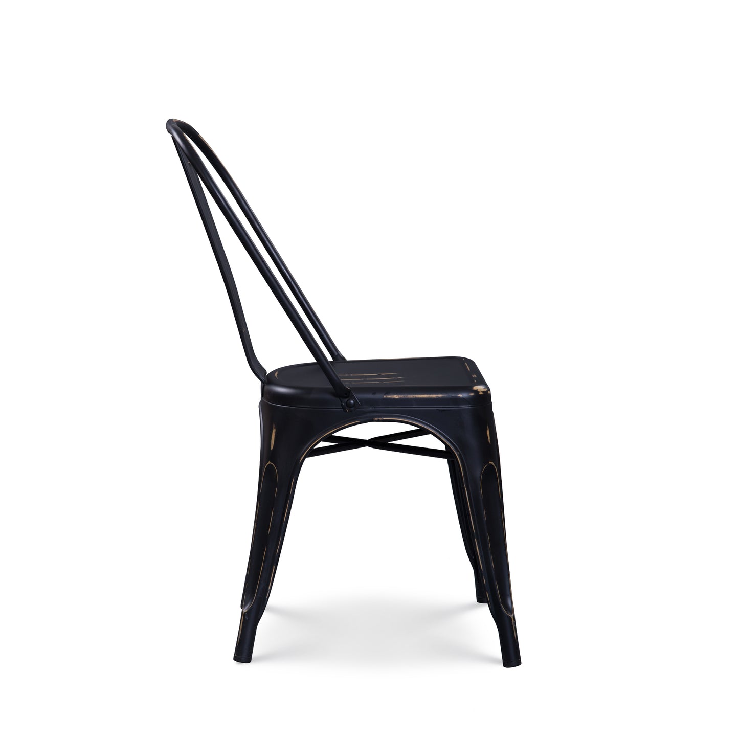 Chaise en métal noir style industriel - Effet vieillit