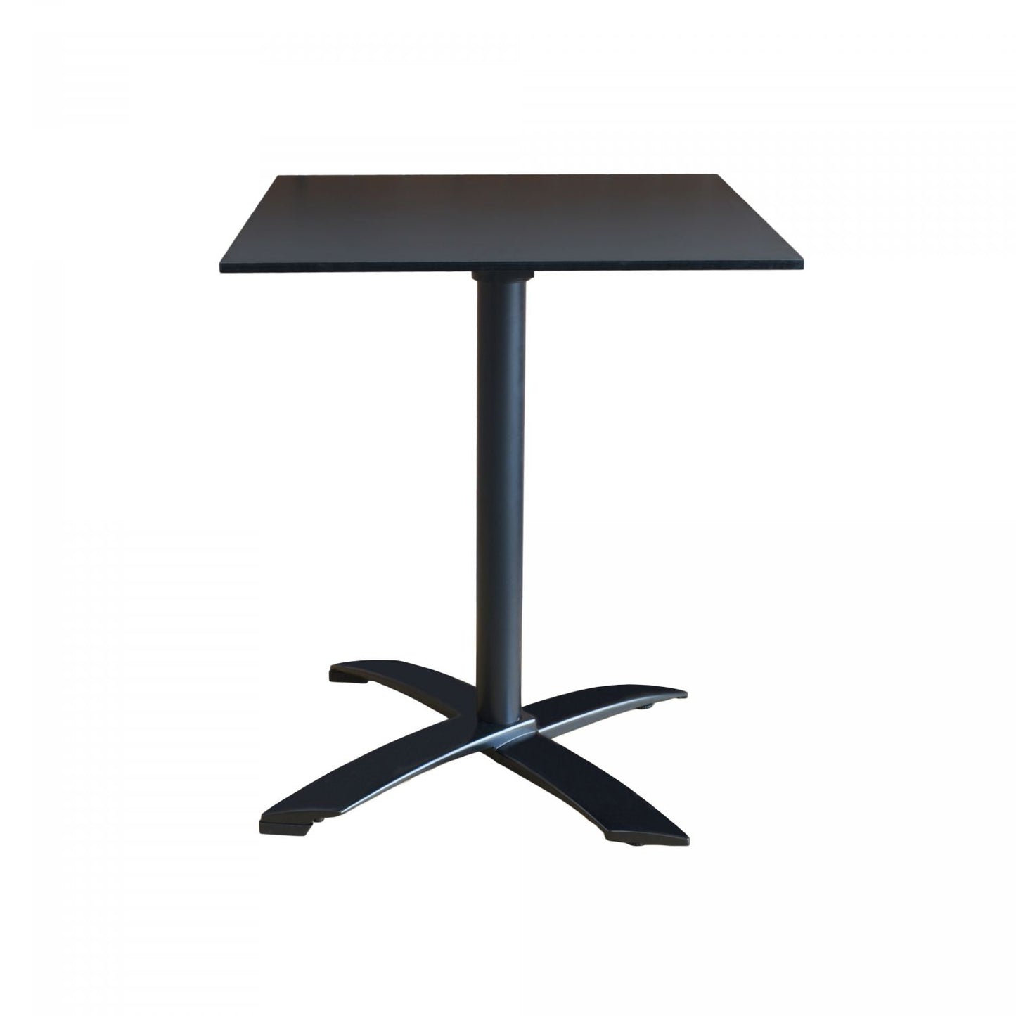 Table noire pliante et encastrable pour terrasse de restaurant et bar  table carrée dimensions 60x60cm pour 2 personnes