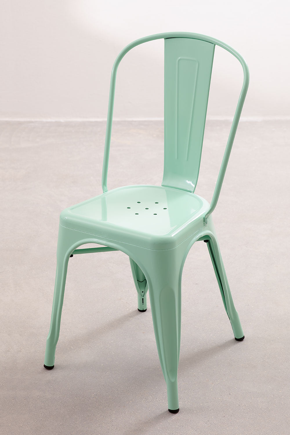 Chaise en métal vert menthe style Industriel - Finition brillant