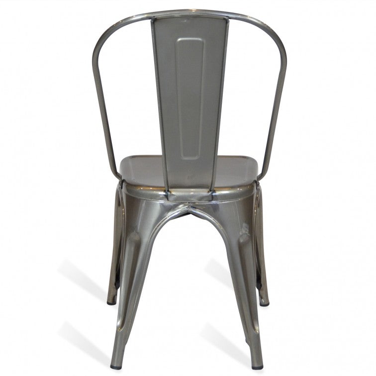 Chaise en métal brut aspect galvanisé - Style industriel