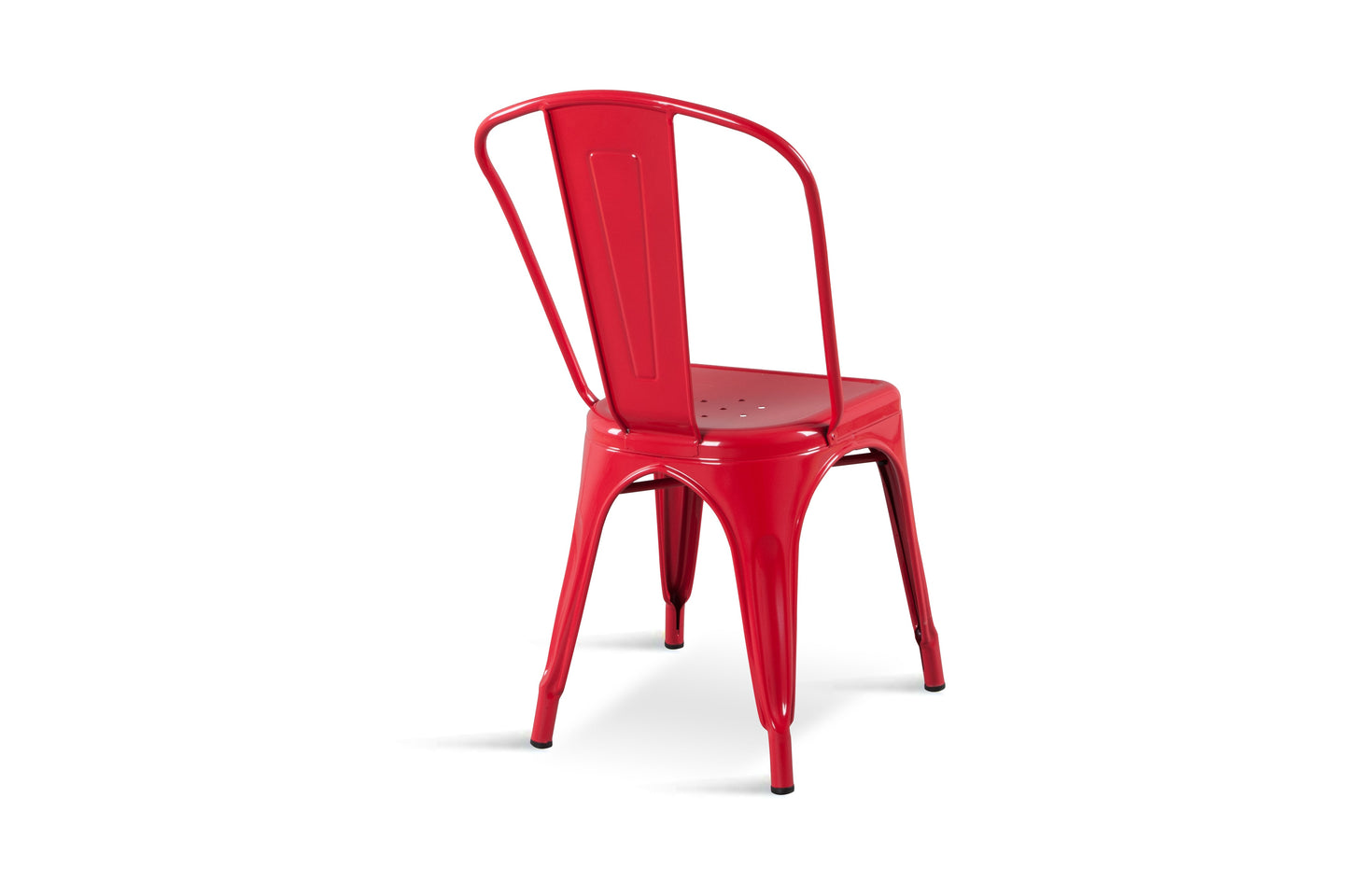 Chaise style industriel en métal rouge - Finition brillant