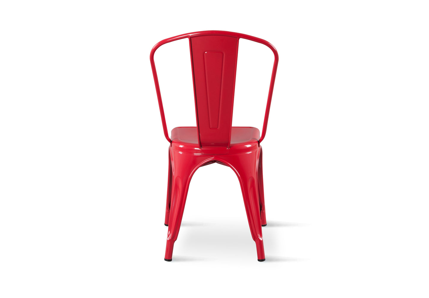 Chaise style industriel en métal rouge - Finition brillant