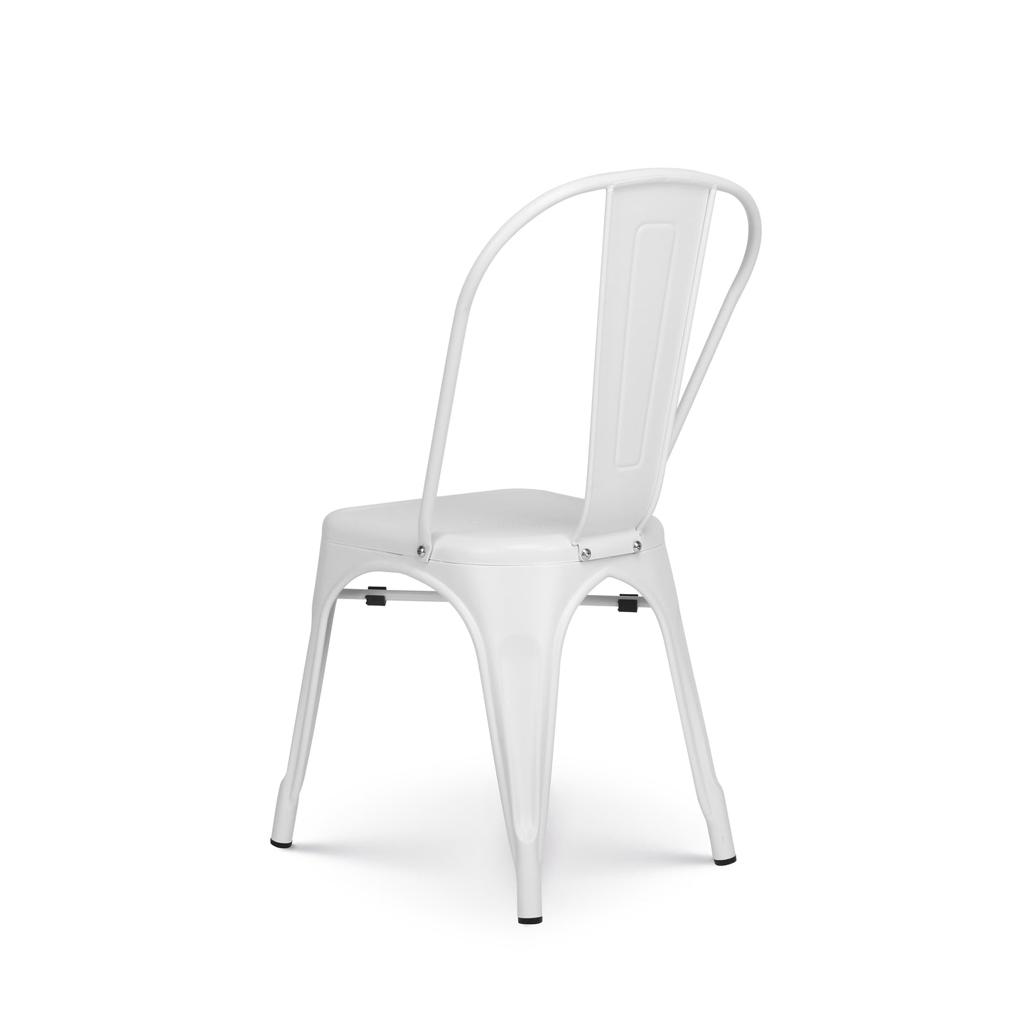 Lot de 4 chaises en métal blanc mat - Style Industriel