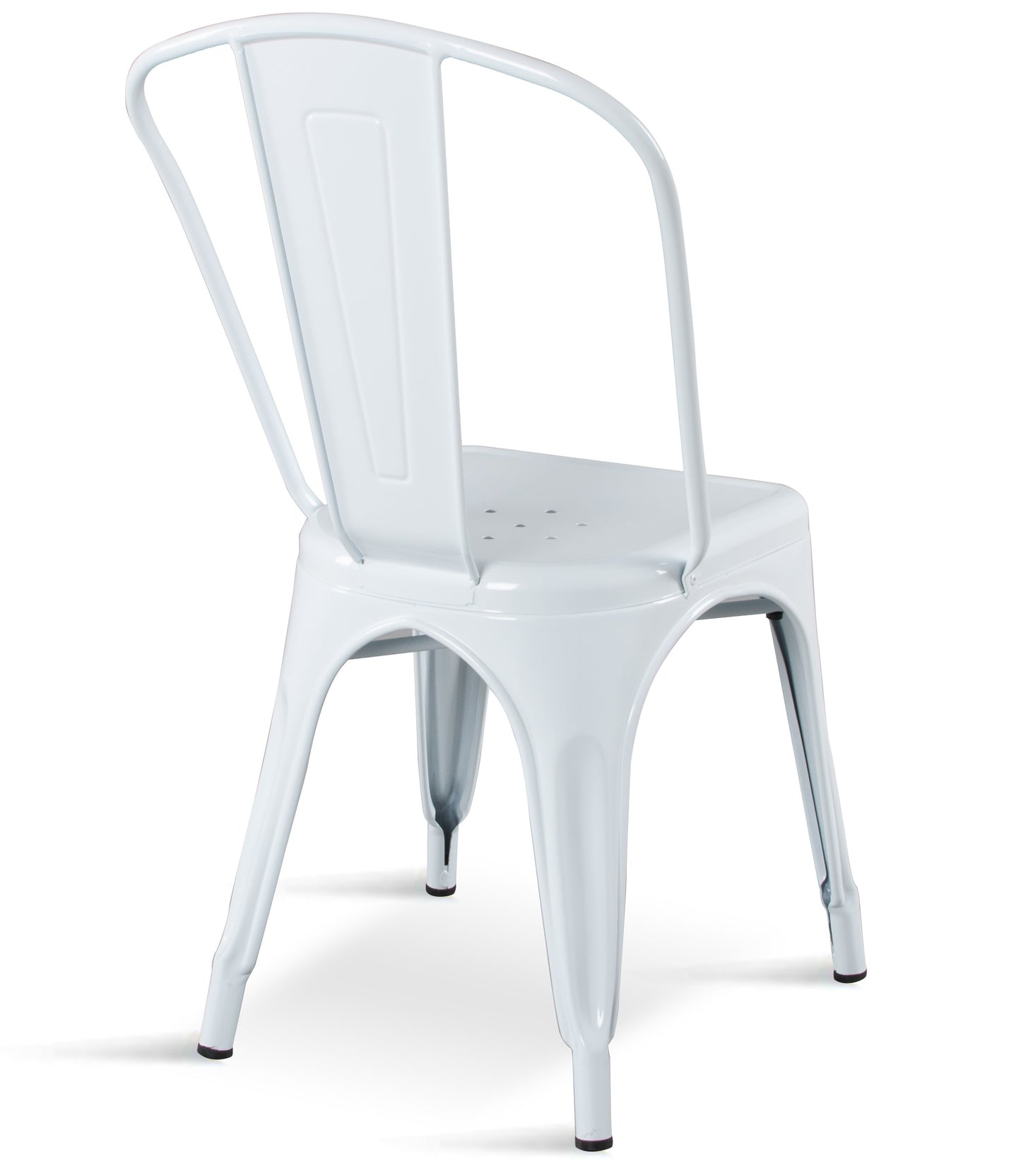 Lot de 4 chaises en métal blanc brillant - Style Industriel