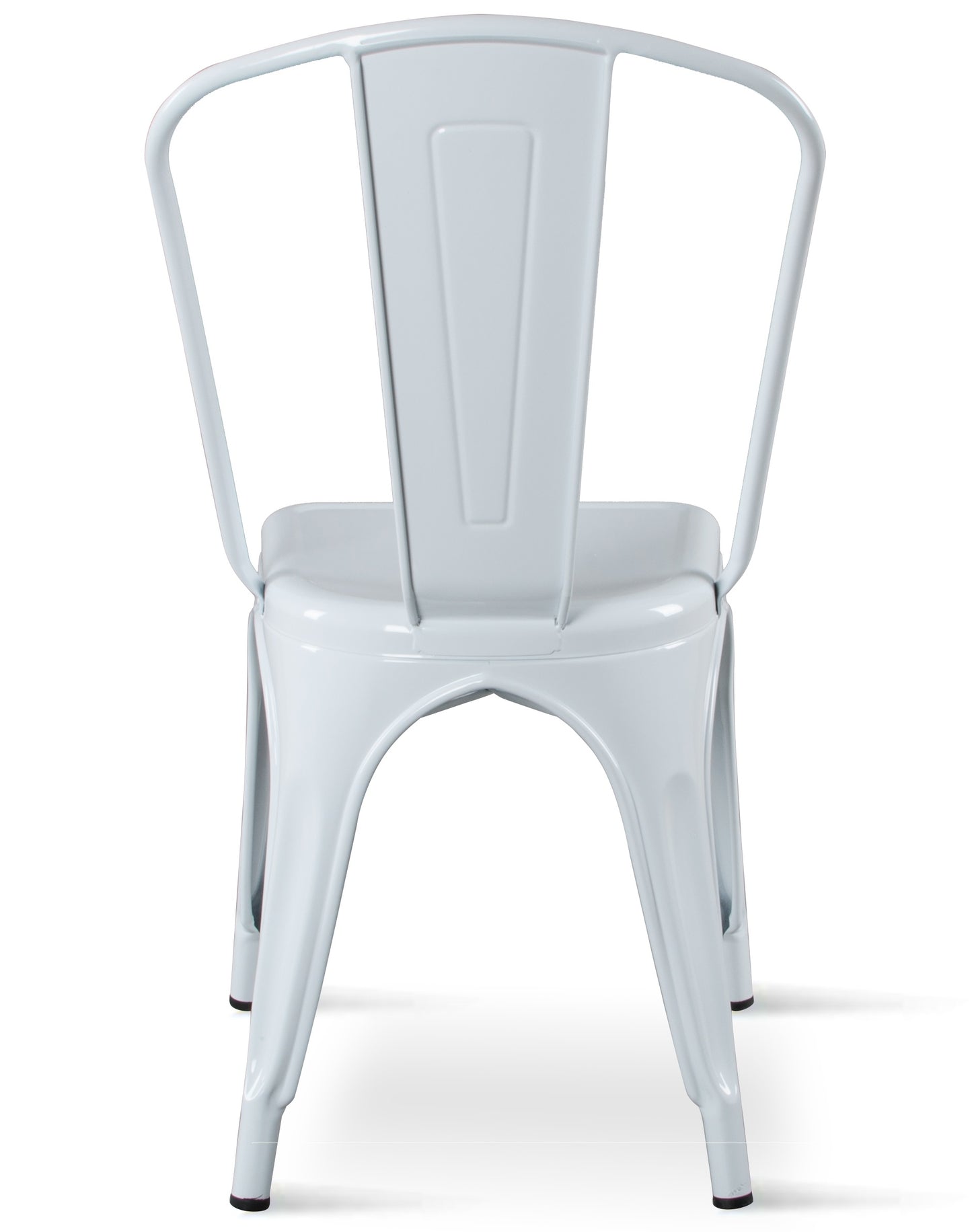 Lot de 4 chaises Blanches FACTORY en métal blanc brillant Style Industriel  Chaise industrielle