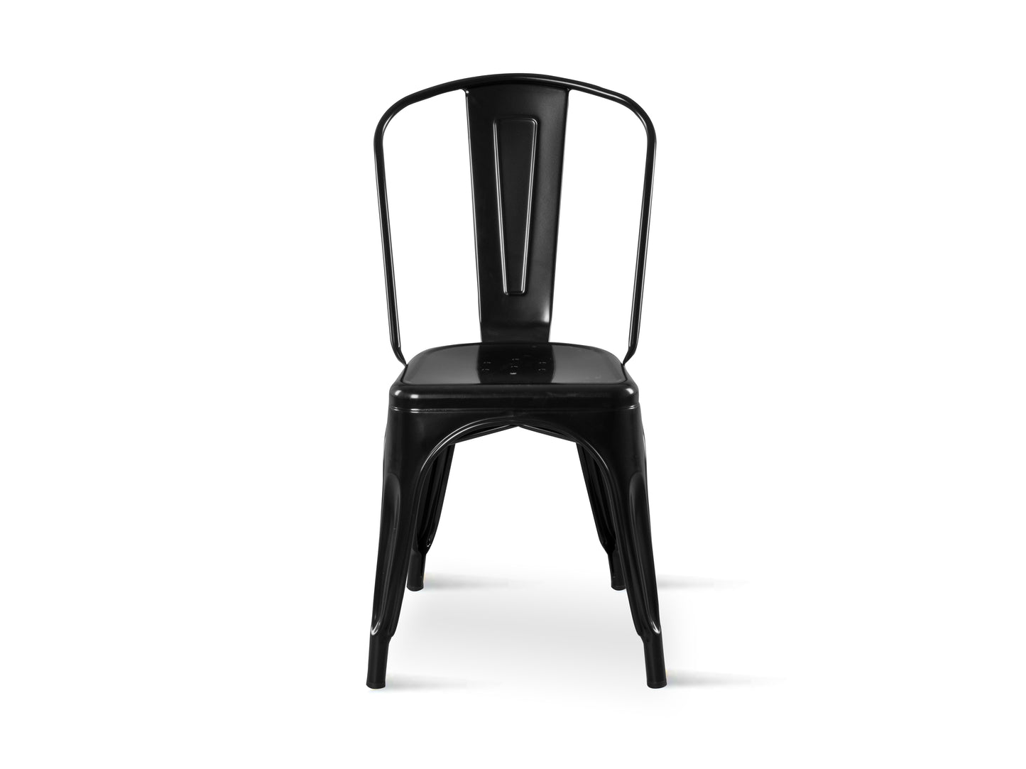 Chaise en métal noir style industriel - Aspect brillant