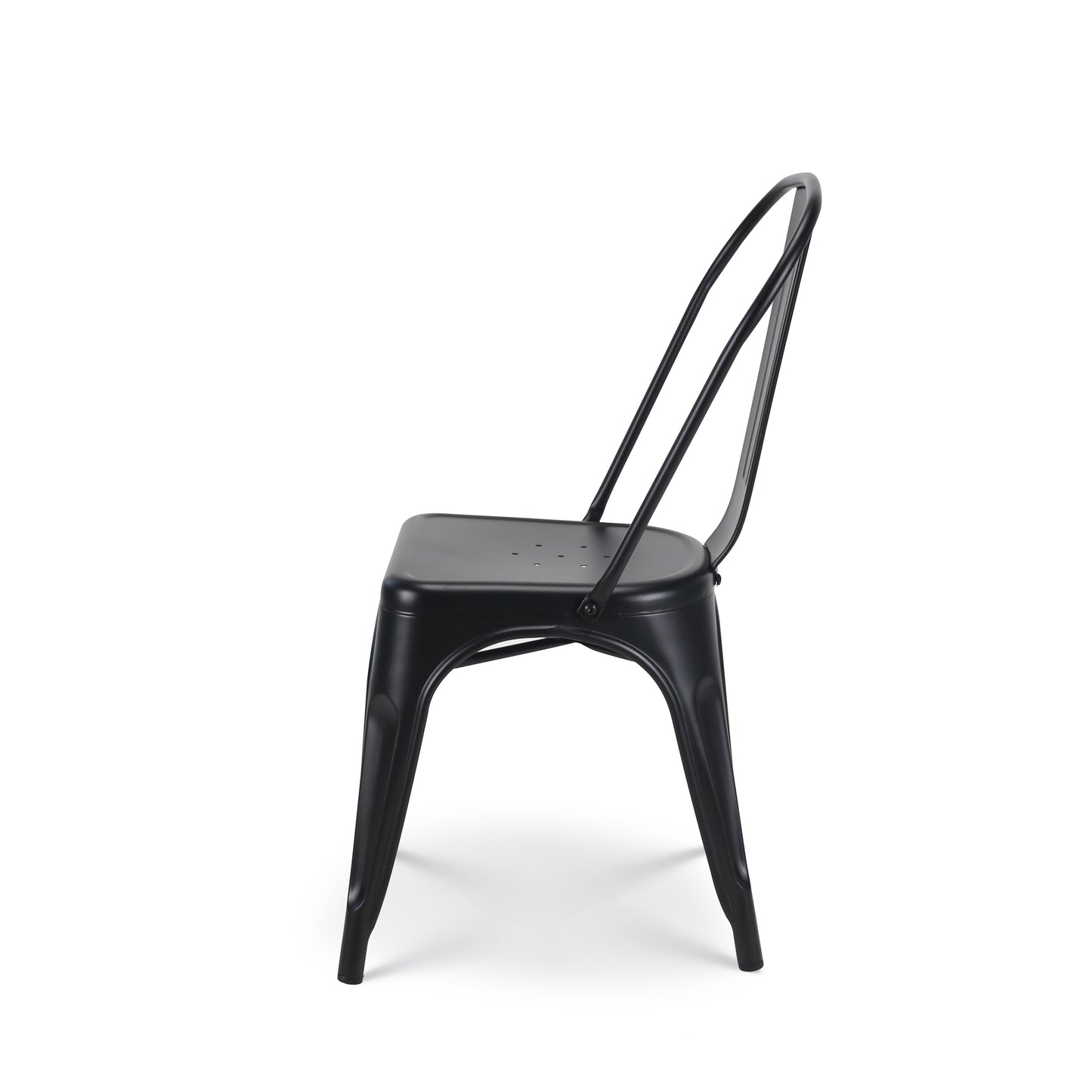 Lot de 4 chaises en métal noir mat - Style industriel