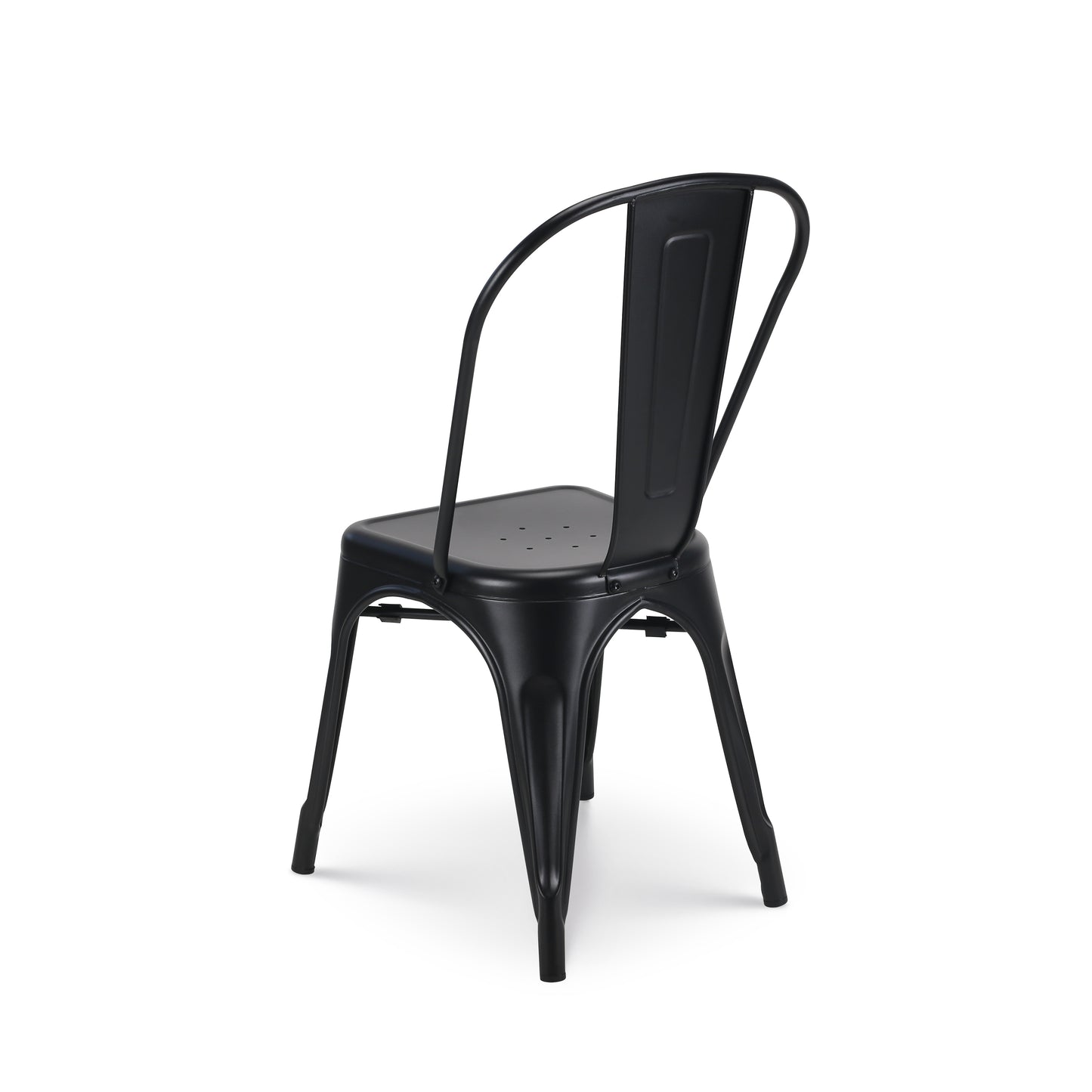 Lot de 4 chaises en métal noir mat - Style industriel