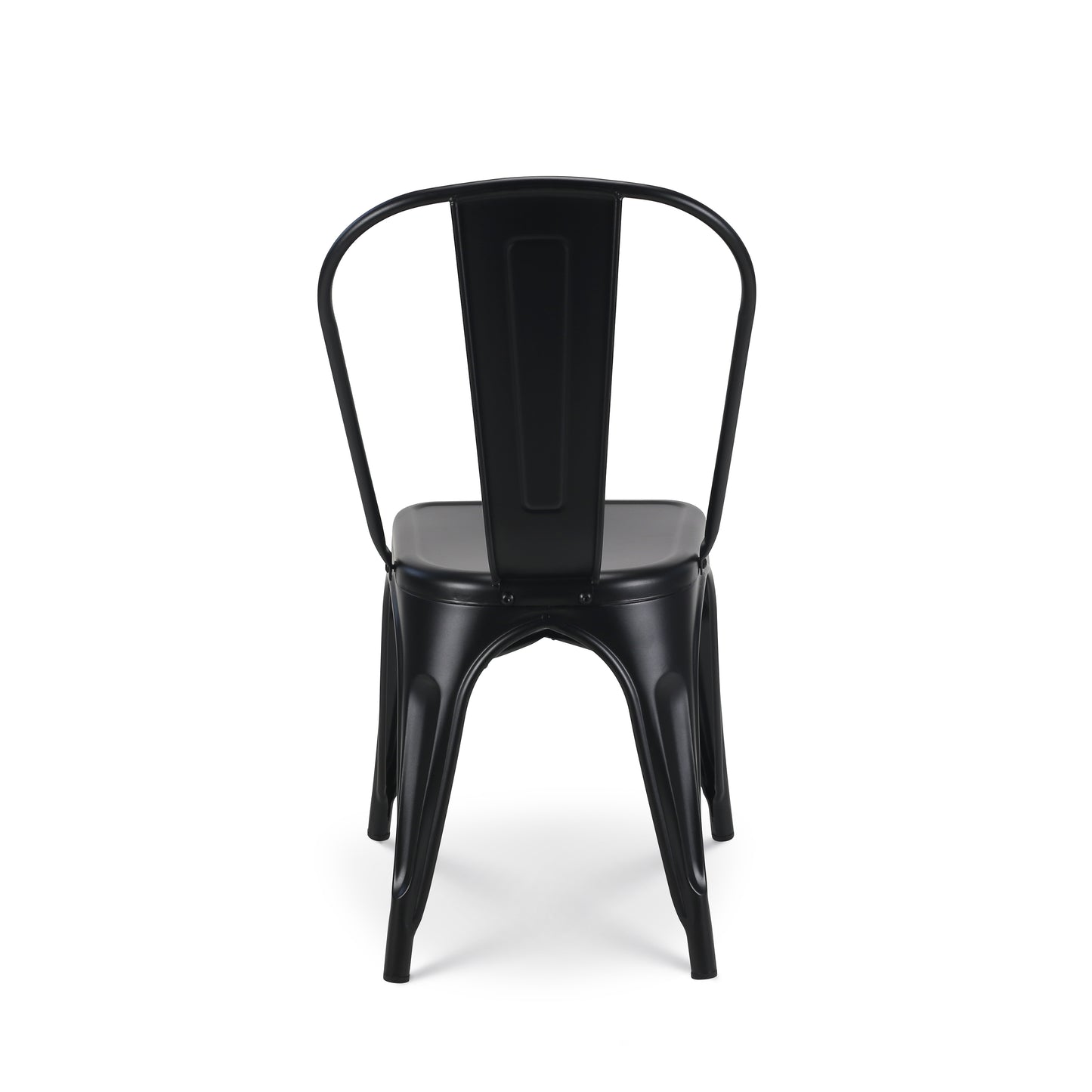 Lot de 6 chaises en métal noir mat - Style industriel