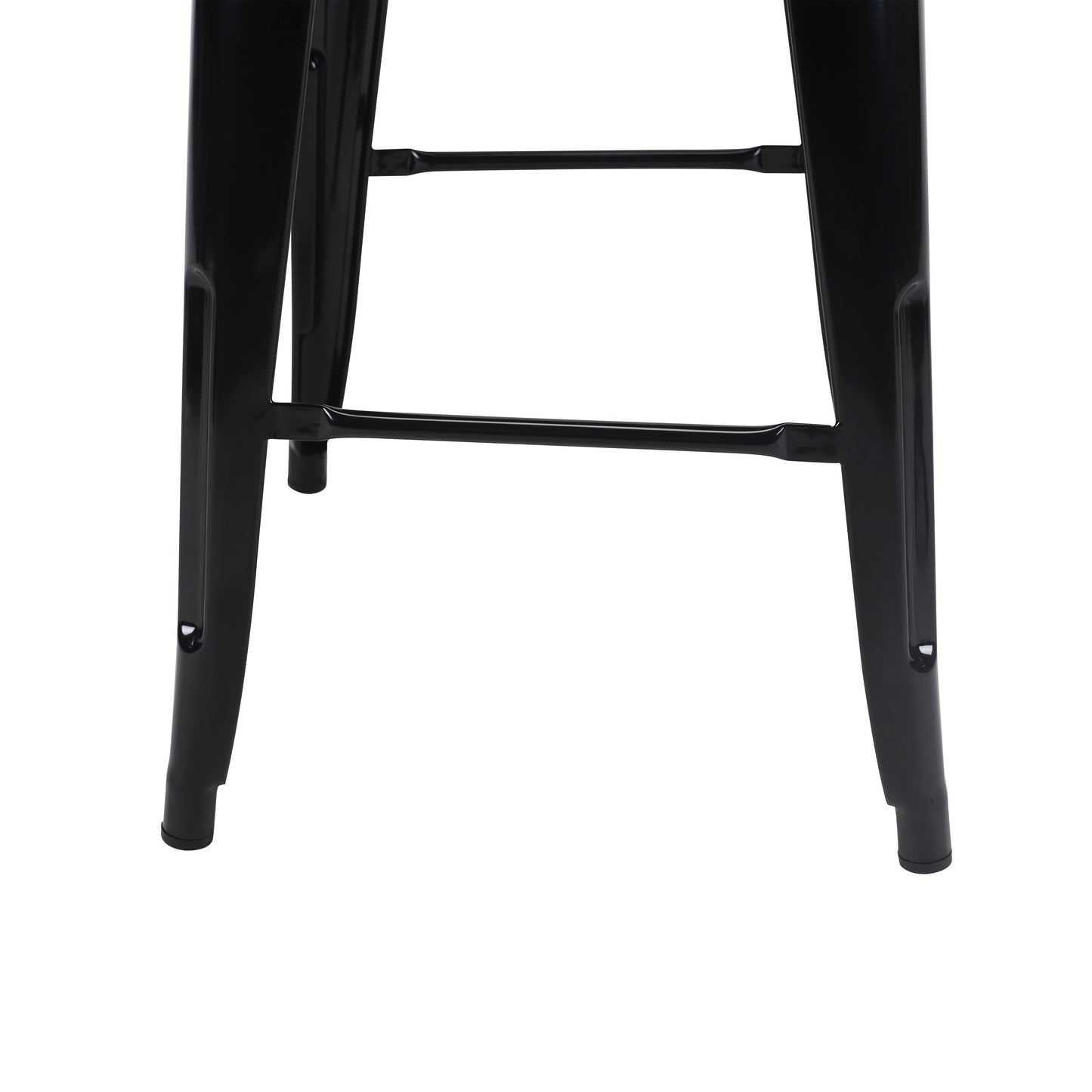 Tabouret de bar style industriel noir brillant - Hauteur 66 cm