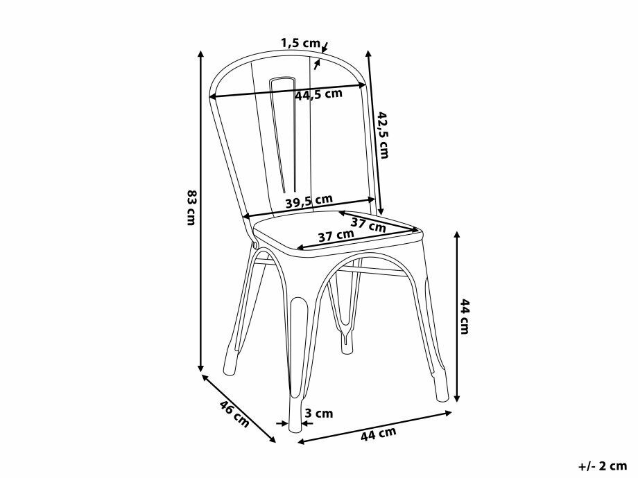 Chaise en métal blanc mat style industriel - Finition mat