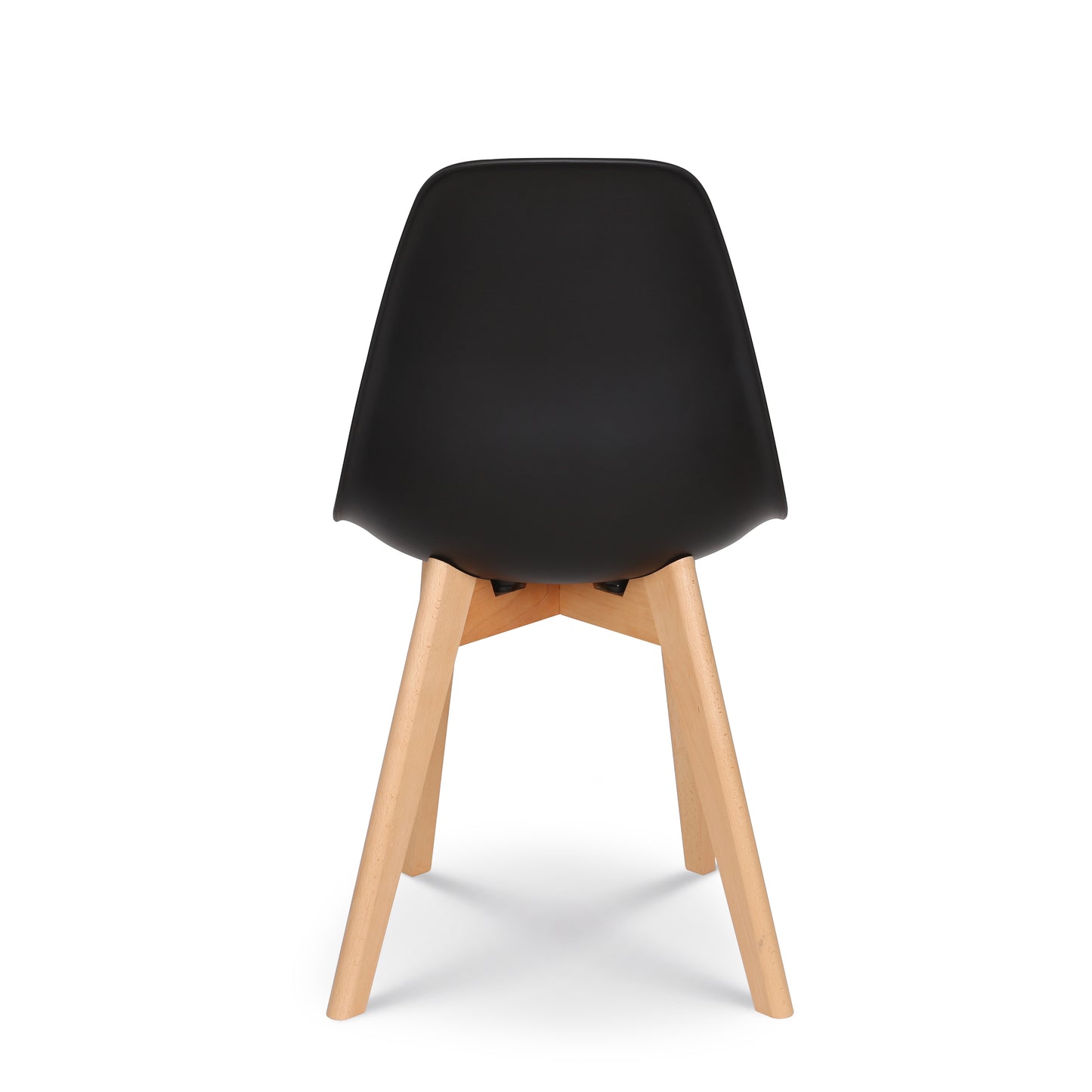 Chaise style scandinave modèle GABBY - Coque en résine noire et pieds en bois naturel
