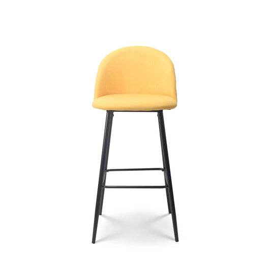 Chaise de bar jaune LILI rembourrée style contemporain