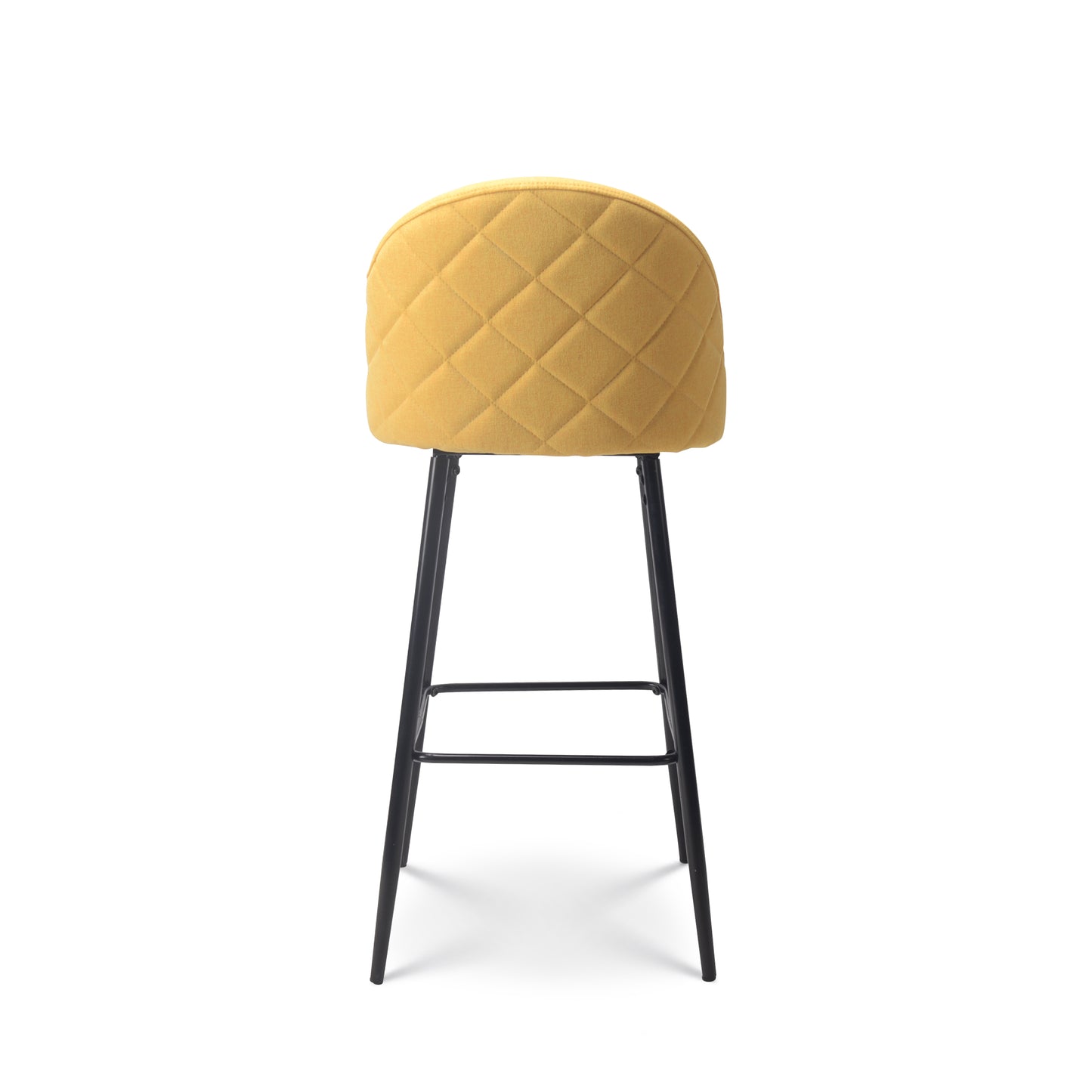 Chaise de bar jaune LILI rembourrée style contemporain