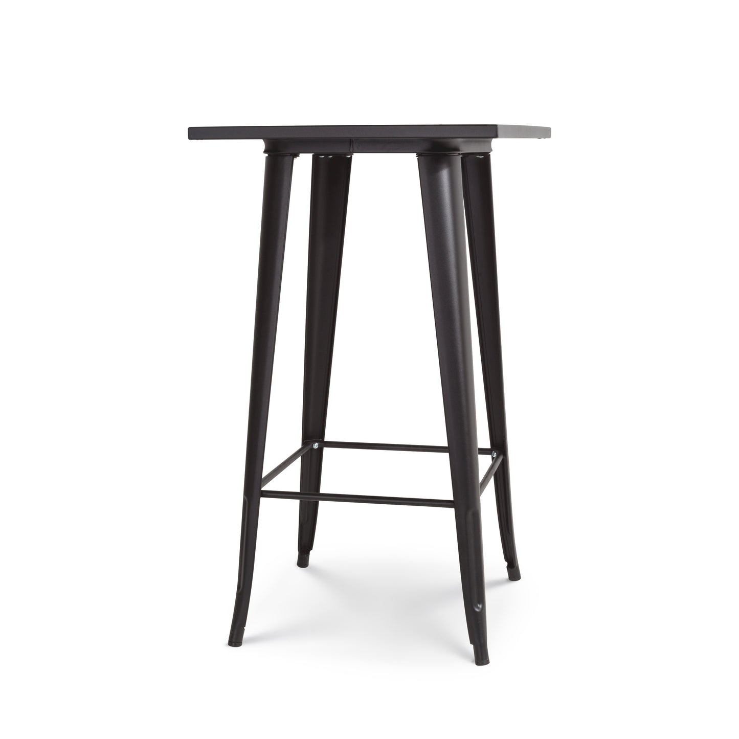 Table de bar "Mange Debout" style industriel en métal noir mat - 60x60 cm