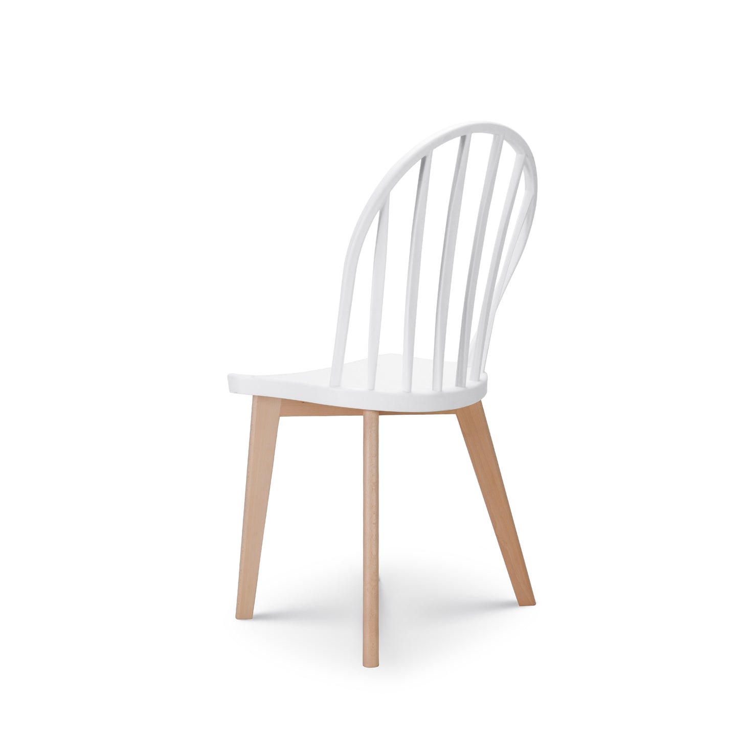 Chaise de salle à manger EMY blanche avec pieds en bois